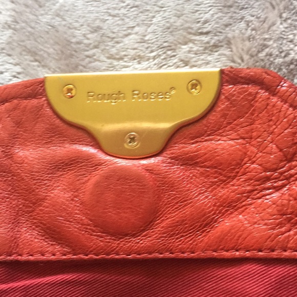 DONATED Rough Roses Red Leather Handbag - Picture 3 of 8
